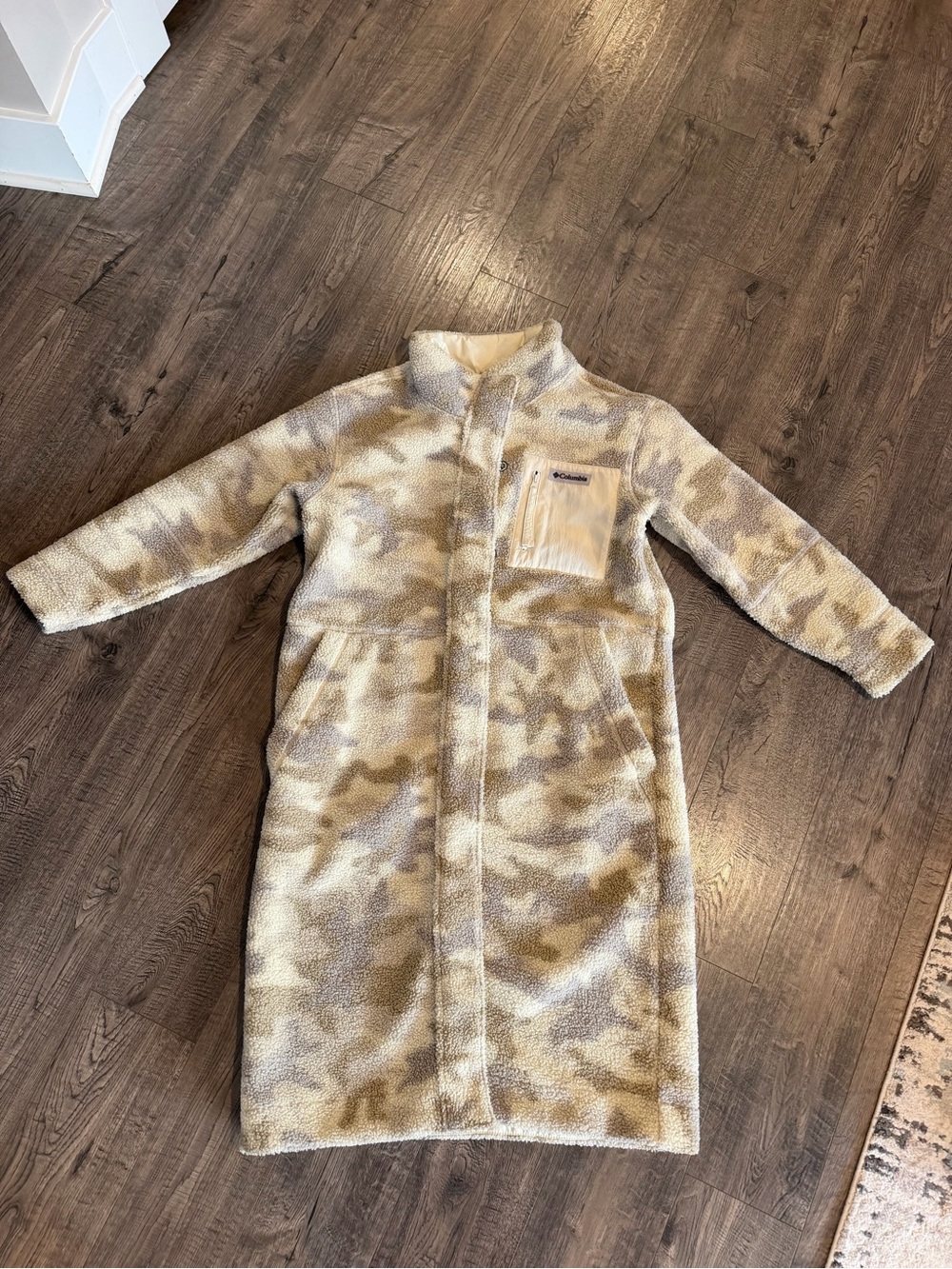 Columbia Panorama long jacket in Cream Camo